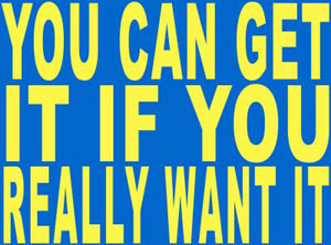 YOU CAN GET IT IF YOU REALLY WANT IT